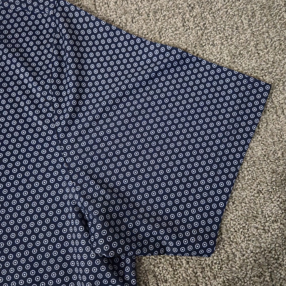 Peter Millar Shirt Men M Blue AOP Polo Performance Short Sleeve Golf Athleisure - Picture 4 of 6